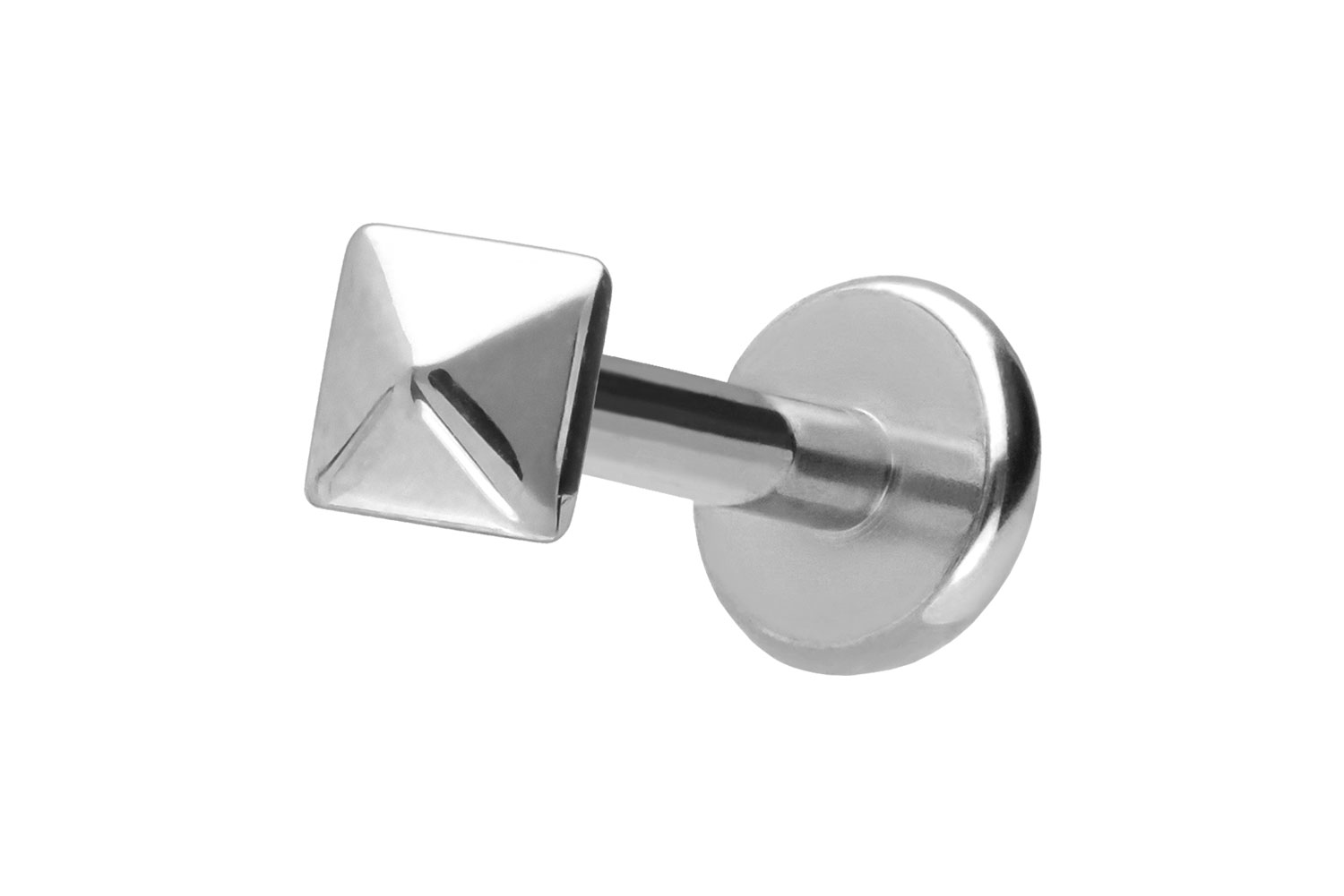 Titan Labret Piercing mit Push Fit PYRAMIDE